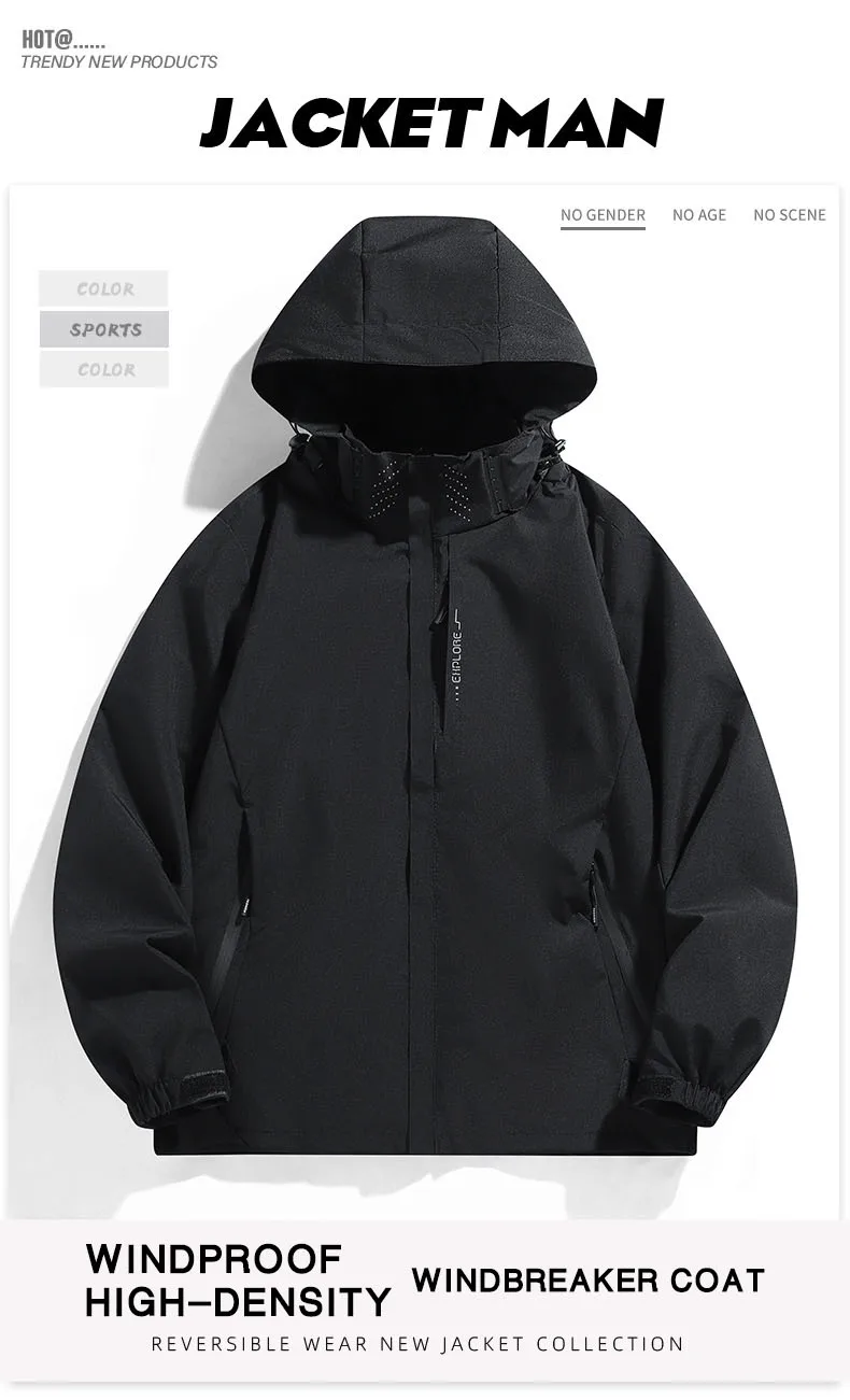 

Мужская весенне-осенняя ветрозащитная и водонепроницаемая ветровка, мужская спортивная куртка-кардиган