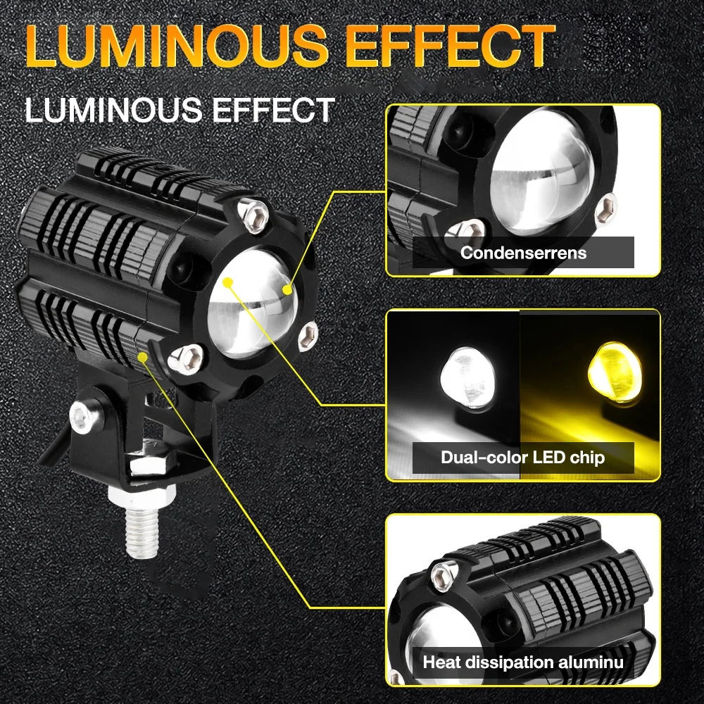 50 Watt Mini Glare Driving Light V5/V6 Is Larger Than V1v2 (4 Lines) High and Low - Yellow and White