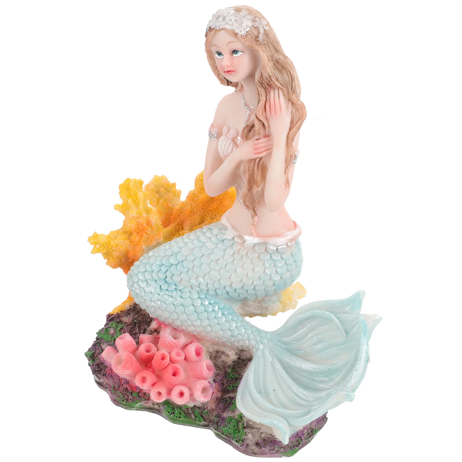 

Premium Mermaid Sculpture Decor Detailed Underwater Mermaid Craft for Aquarium Sand Table Car Interior Home Decorative Ornament
