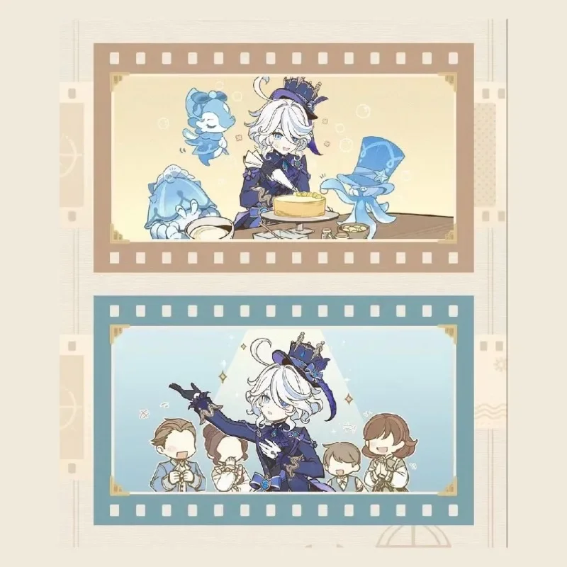 8Pcs/Set Game Cartoon Anime Card Furina de Fontaine Focalors Hydro Archon God of Justice Cosplay LOMO Card Postcard Gifts