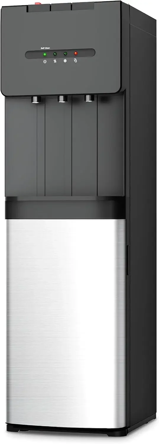 Self Cleaning Bottom Loading Water Cooler Dispenser, 3 Temperatures (Cold, Warm, Hot), Child Safety Lock, LED Indicator Light