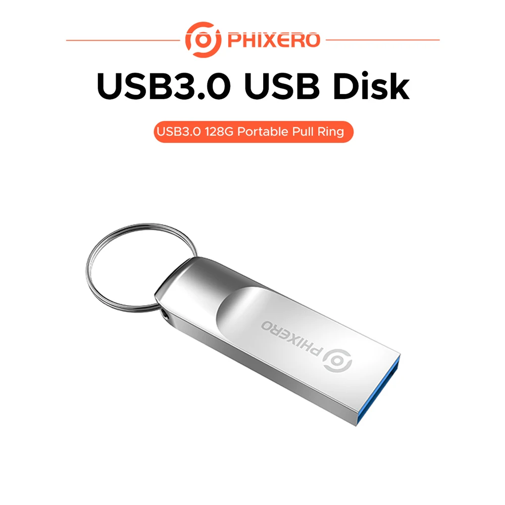 PHIXERO High Speed USB Flash Drive 3.0 128GB PULL RING Design Cle USB 3.0 Flash Pendrive 128gb USB 3.0 Stick Pen Drive