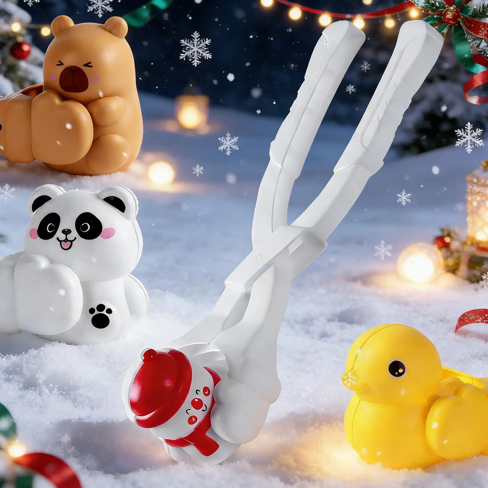 ที่ทำลูกบอลหิมะ 3 มิติ รูปคาปิบาร่าน่ารัก สำหรับเด็ก เล่นกลางแจ้ง ฤดูหนาว ทราย หิมะ แม่พิมพ์ ของเล่นกีฬาสนุกๆ สำหรับการต่อสู้ลูกบอลหิมะ