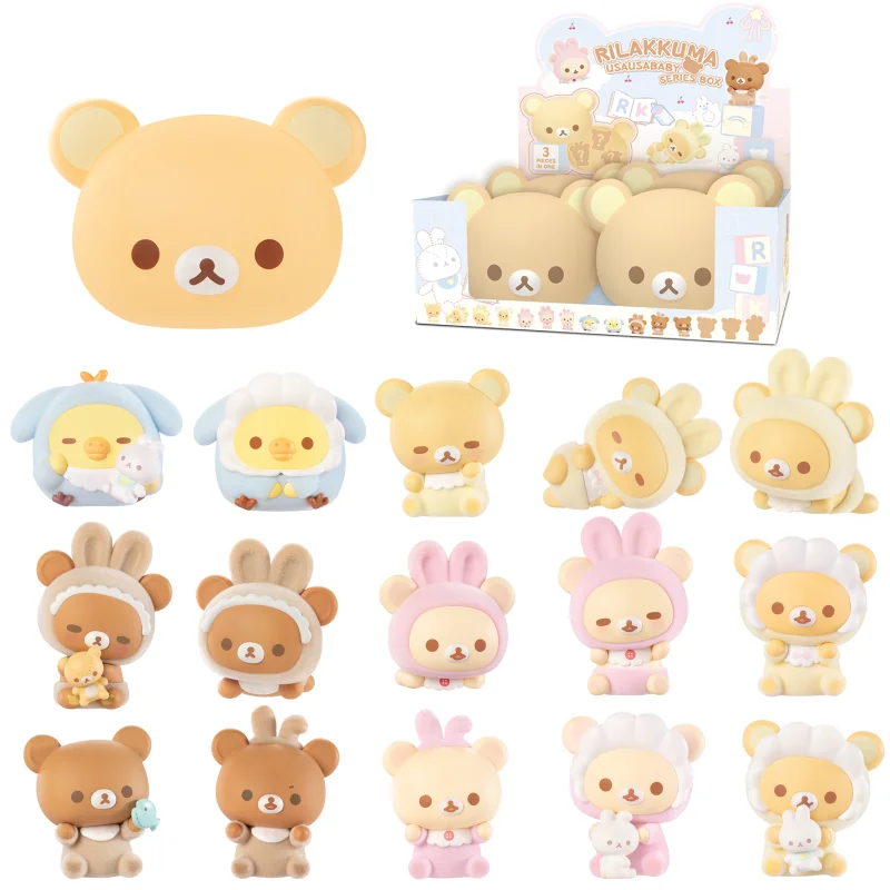 Rilakkuma Anime Actionfiguren Blindbox Mini-Puppen Auto- und Schreibtischdekoration Original Echte Produkte Modell Ornament Spielzeug Geschenk ﻿