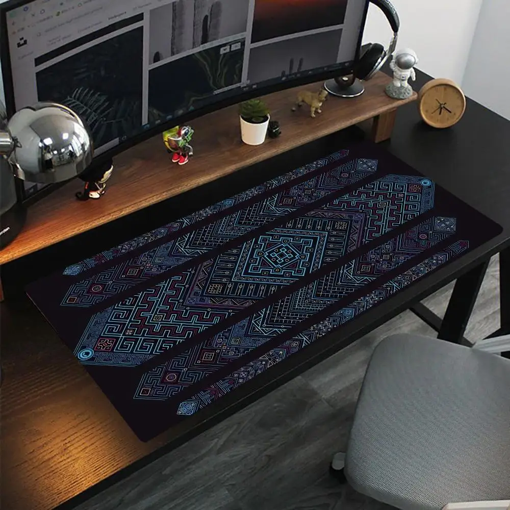 

Neon Geometric MazeMouse Pad Oversized lock edge mouse pad for gaming computer keyboard and desk