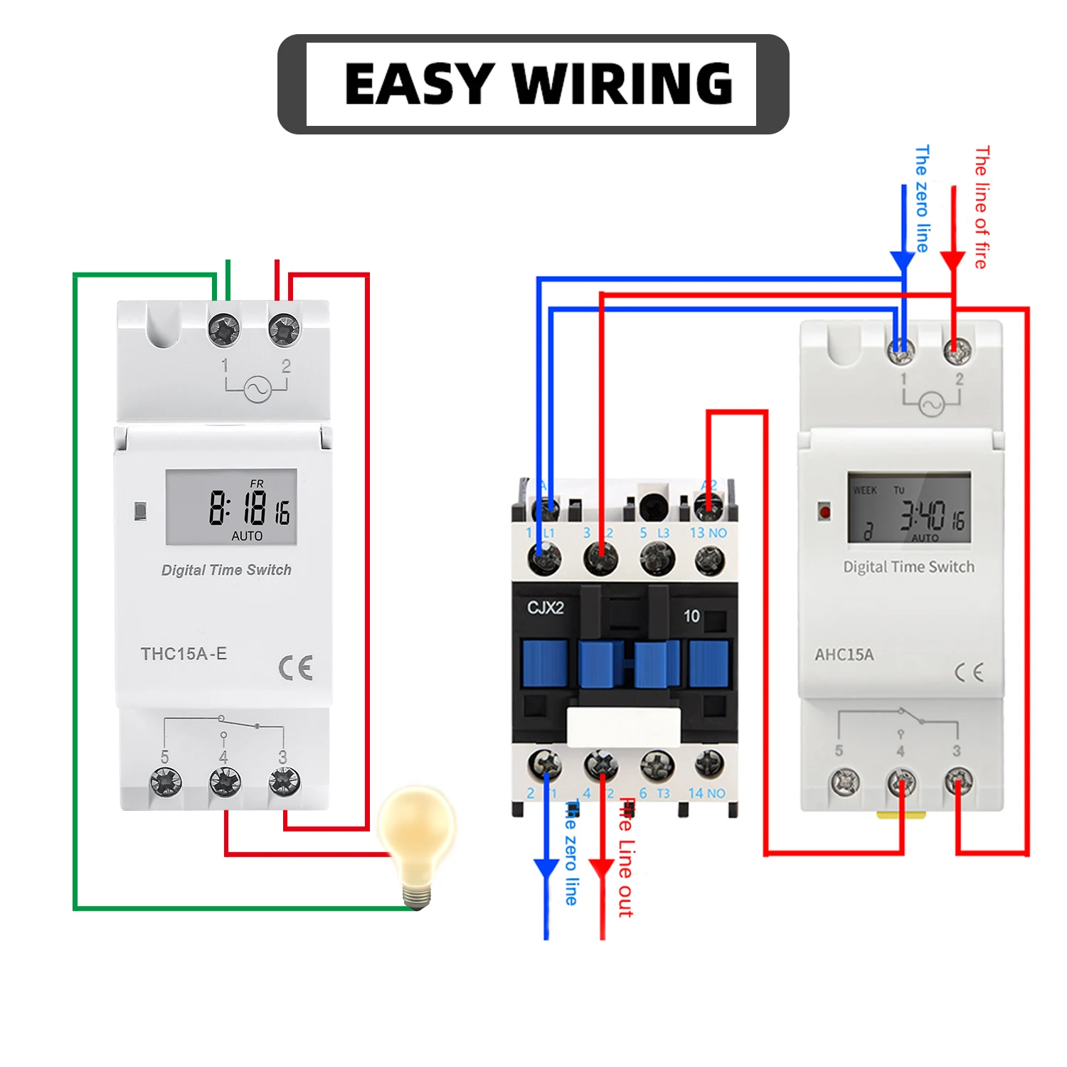 New Weekly Programmable Digital Time Switch THC15A-E High endurance 220VAC 110VAC Din Rail Timer Relay Not equipped AAA battery