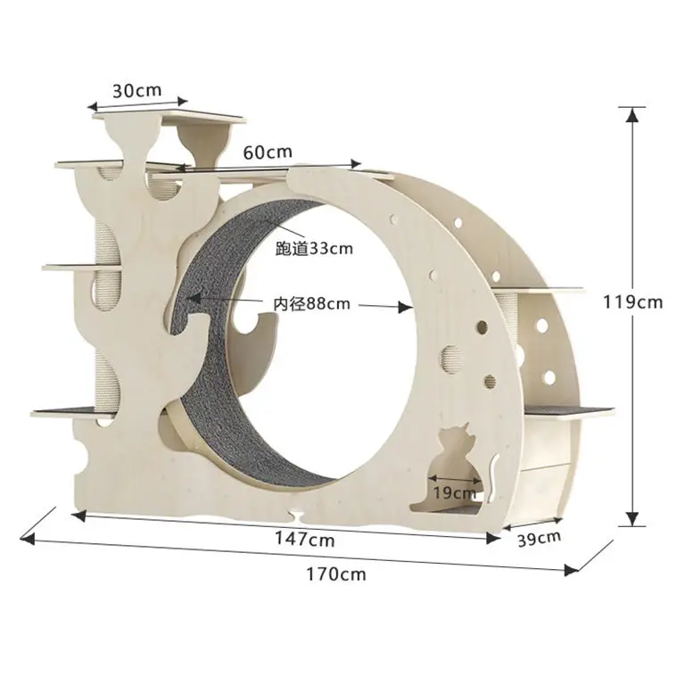 Factory luxury custom cat running silent home interactive toy cat sports running wheel, pet scratcher, treadmill wheel