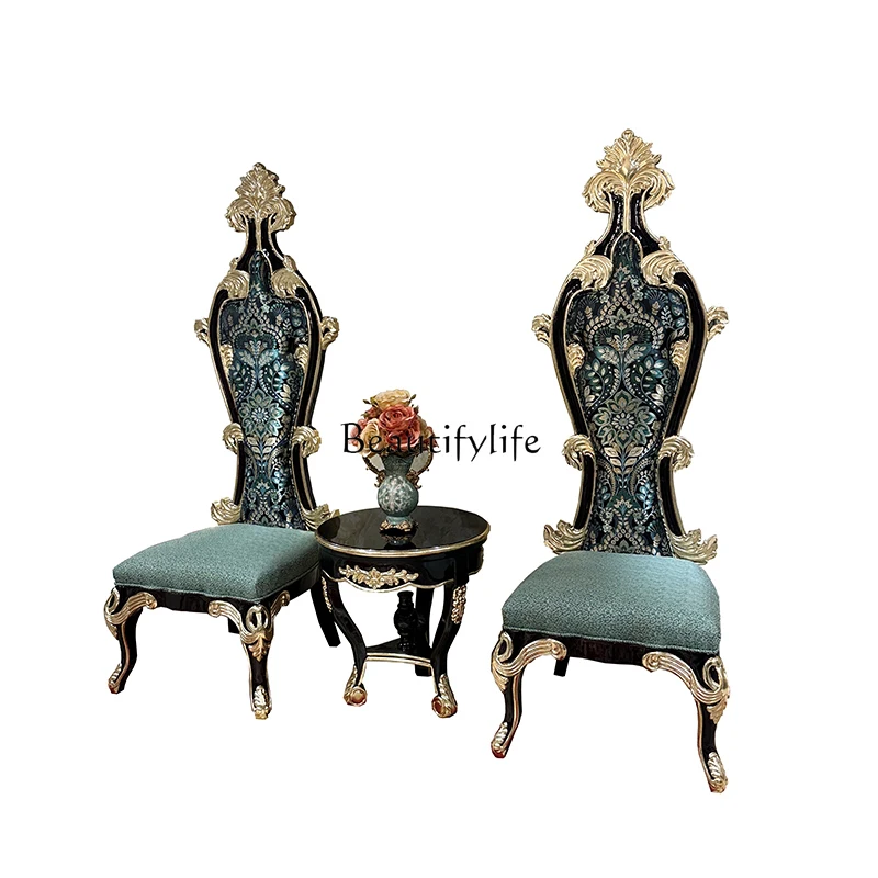 Customization*French Fabric High Back Chair, European Court Exhibition Hall Sales Office Leisure Image Chair