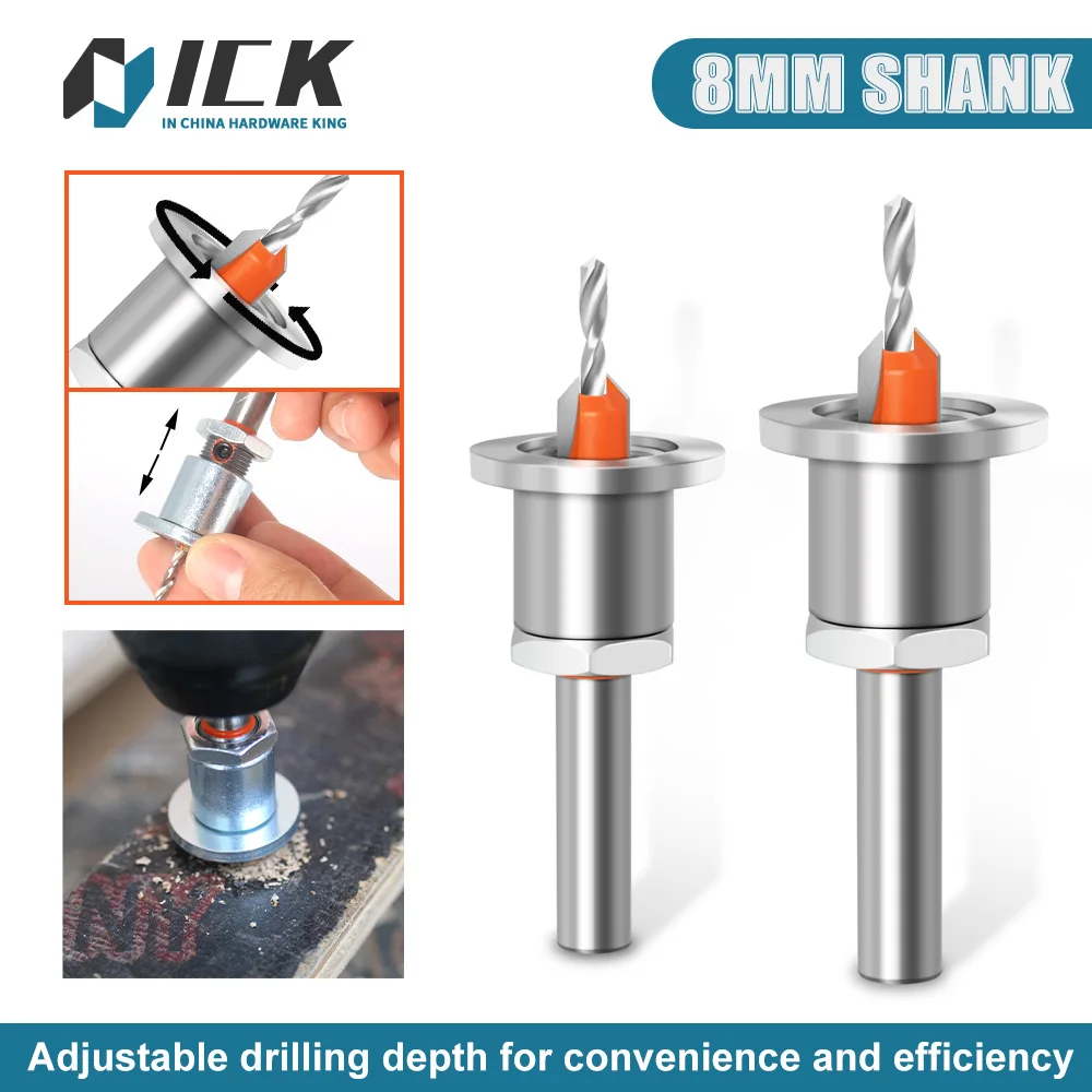 

Forstner Bit HSS Countersink Drill Bit Woodworking Router Bit 8mm Shank Milling Cutter Screw Extractor Demolition Wood Drilling