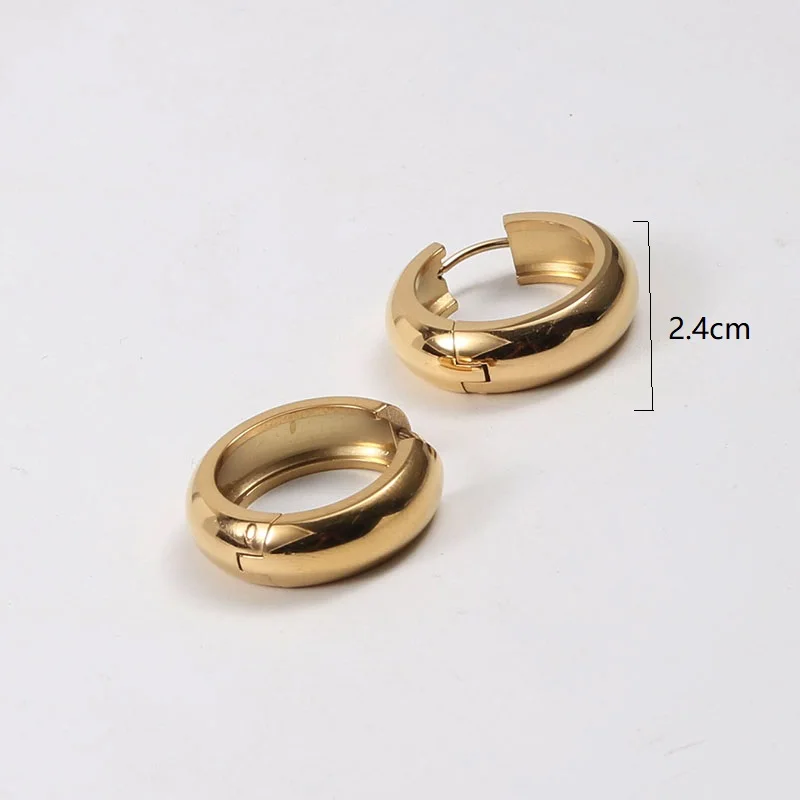 Thick huggie hoop earrings for women stainless steel hoop earrings minimalist jewelry waterproof jewelry new
