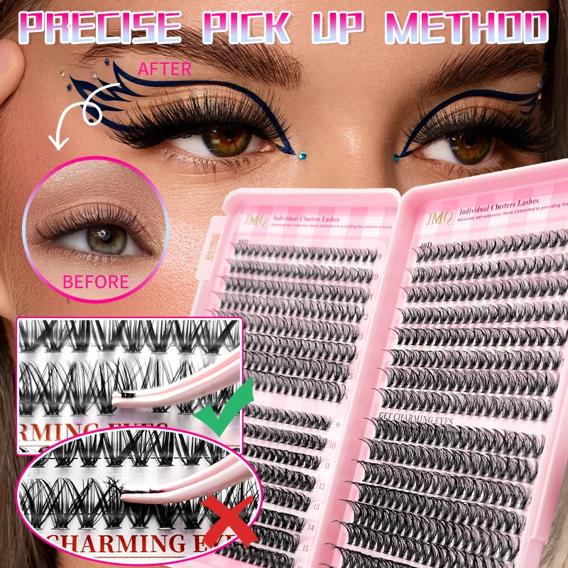 مجموعات الرموش رقيق مانغا الرموش مجموعات DIY متعددة النوع Wispy صينية أسفل الرموش ، سبايك ، مجموعات حجم الرموش عدة