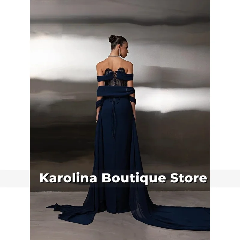 تخصيص رشيقة جيرسي قارب الرقبة مساء اللباس رائعة بلا أكمام فساتين حفلة موسيقية قطار المحكمة حساسة فساتين المناسبات الخاصة