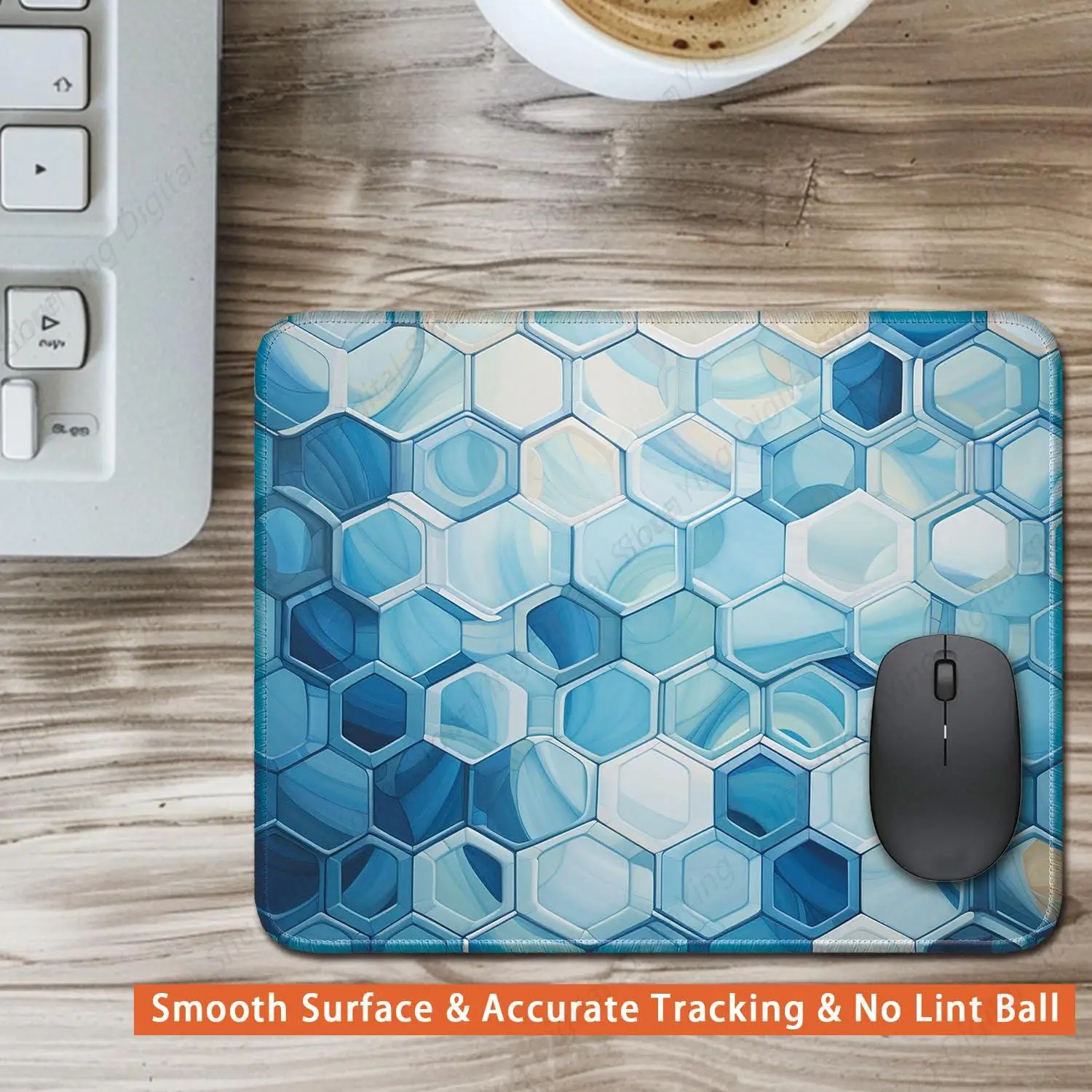 Abstract Hexagonal Pattern Gaming Mouse Pad Laptop Non Slip Rubber Base Mouse Pad Easy To Slide 25*30cm