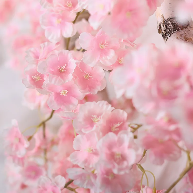 1 szt. Sztuczna Sakura girlanda na ścianę DIY akcesoria do wieńca ślubnego biura dekoracja do dekoracji łuku wiosna lato