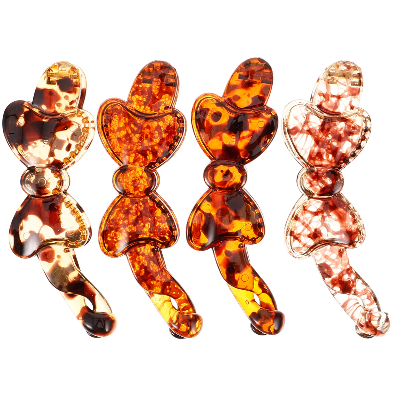 

4pcs Banana Clip Resin Curly Hair Accessories Simple Style Ponytail Holder Various Hairstyles Women