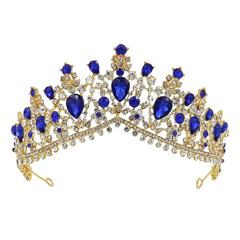 

Crystal Bridal Crown Elegant Wedding Headb Alloy Rhinestone Baroque HairDecoration For Parties Festivals Gifts
