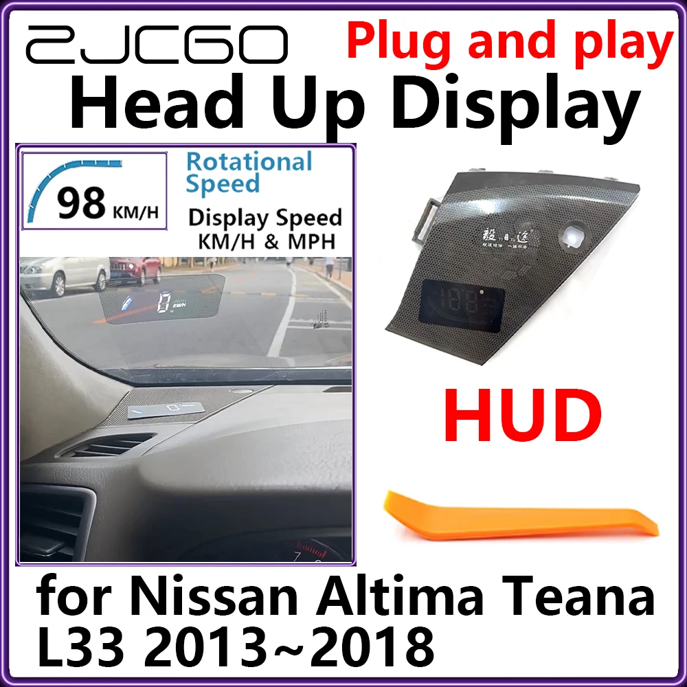 ZJCGO Hidden HUD Head Up Display Car Projector Plug and Play Display Rotational Speed for Nissan Altima Teana L33 2013~2018