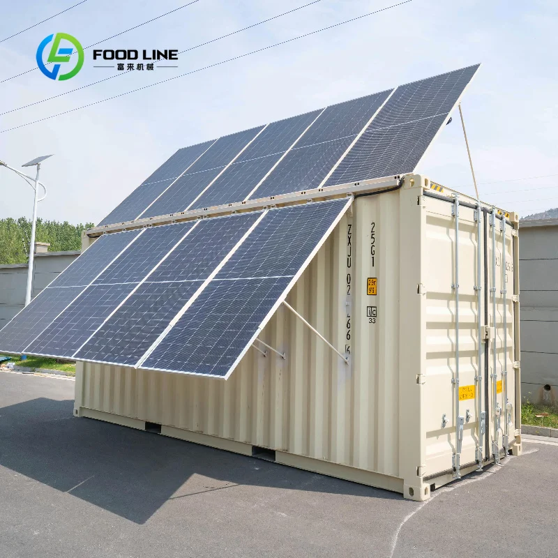 Customized Large Adjustable Solar Panel Container Cold Storage Unit, Self-Powered Off-Grid Refrigerated Container