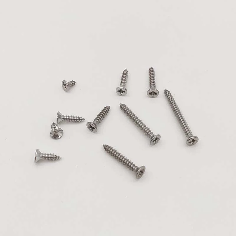 M3 Cross Flat Head Self Tapping Screw Assortment Kit Wood Thread Nail Screw Phillips Drive Countersunk Head 304 Stainless Steel