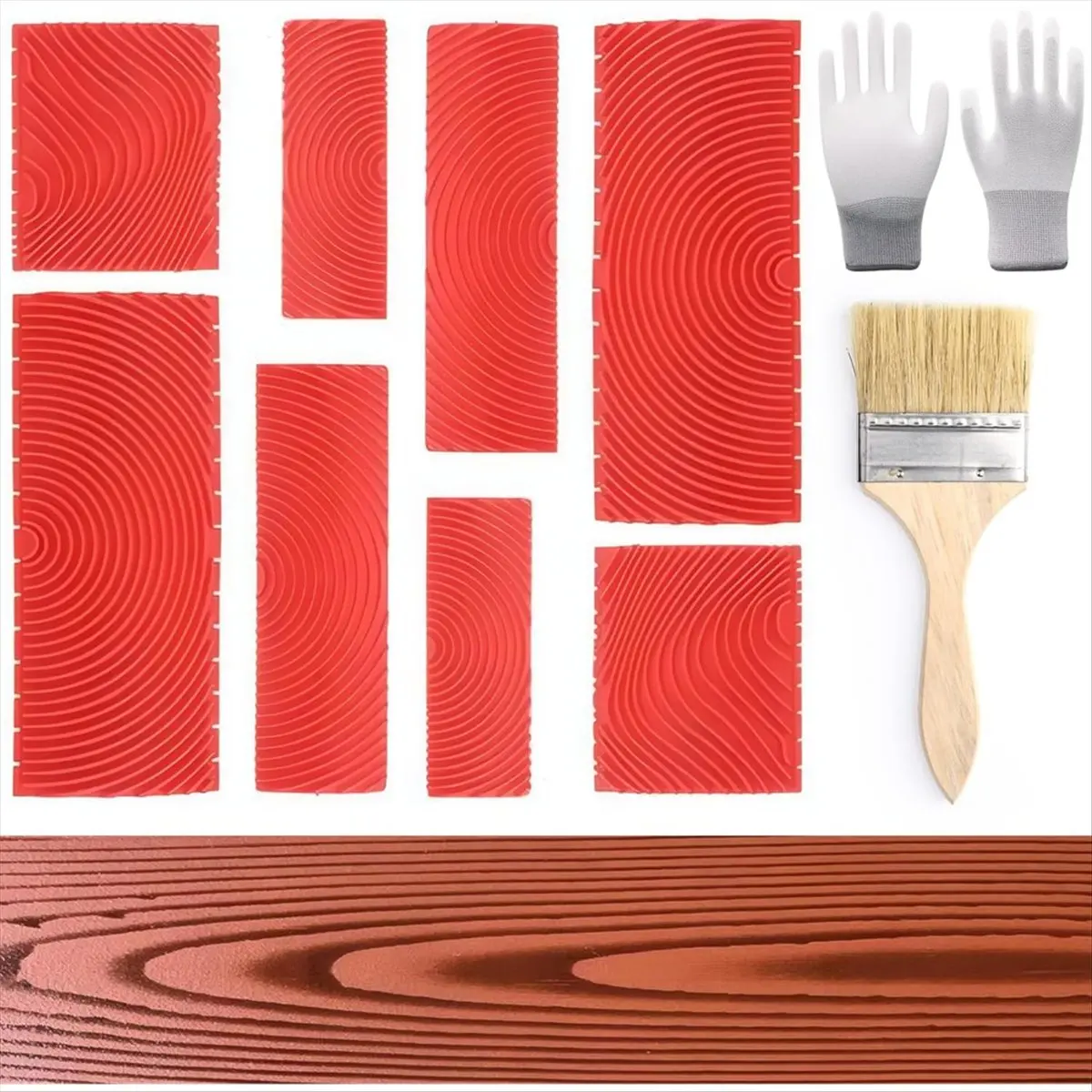 8Pcs Wood Grain Tool Wood Grain Tool Wood Grain Painting Tool Rubber