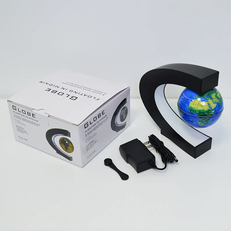 LED Levitação Magnética Globe Light, Mapa Mundial Flutuante, Bola magnética anti gravidade