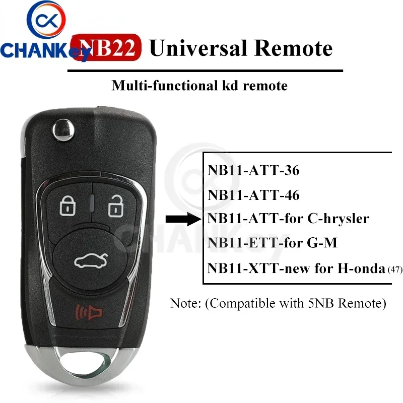 CHANKey NB22 Universal Multi-functional Kd900 Remote 4 Button NB Series Key For KD900 URG200  Master