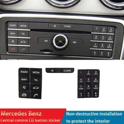Car Central Control CD Panel ON Button Decorative Patch Trim Stickers For Mercedes Benz GLA 200 CLA 220 GLE 350 CLS Accessories