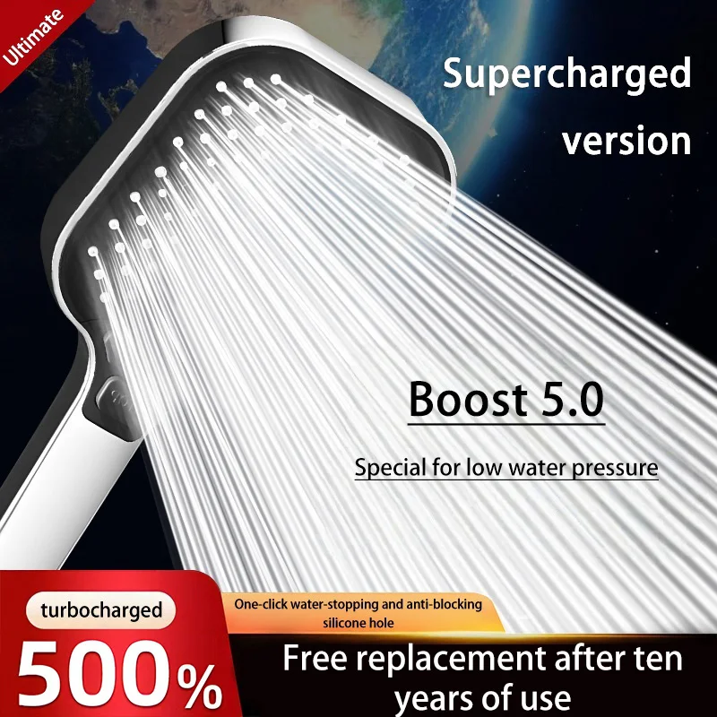 For Xiaomi Three Mode Pressurized Shower Head Shower Nozzle 11cm Large Panel Pressurized Shower Water Heater Shower Shower Head
