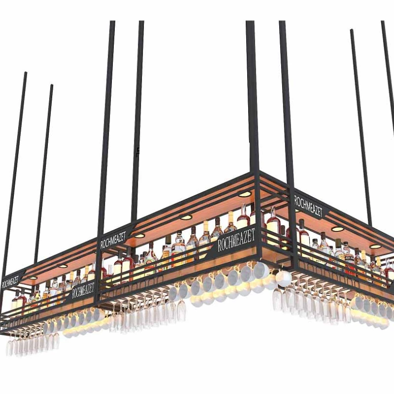 Organizzazione di stoccaggio Bar Portabottiglie Bancone Vetrina alta in metallo Personalizza la cucina di lusso Rangement Vin Furniture Home