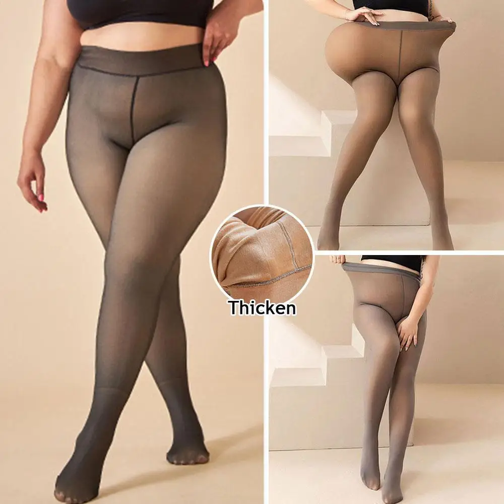 

Утепленные колготки больших размеров, леггинсы, женские зимние флисовые бархатные чулки с высокой талией, эластичные сексуальные полупрозрачные колготки, хит продаж