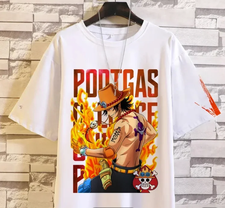 

Футболка One Piece Collaboration с японским аниме-принтом, свободного кроя, универсальная, с коротким рукавом