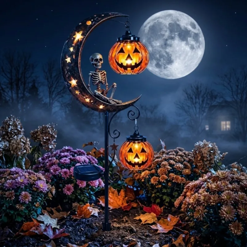 1-4PCS Halloween Stake Light Set Moon Skeleton Ghost Dancing Pumpkin LED Glow Waterproof Yard Lawn Pathway Decor