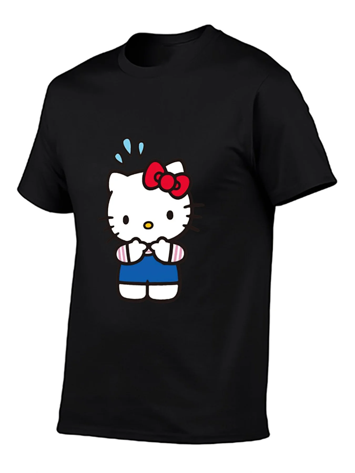 

Хлопковые мужские и женские футболки с графическим принтом «Hello Kitty», лето, осень-зима, роскошные спортивные футболки на открытом воздухе