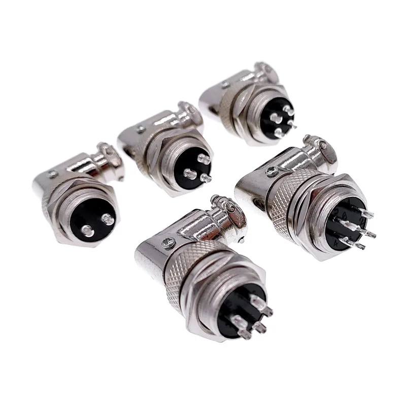 10pcs connector Diam16mm GX16W push-pull Bent connector 2pin3pin4pin5pin6pin7pin8pin9pin10pin 7A125v GX16 Male-Female plug