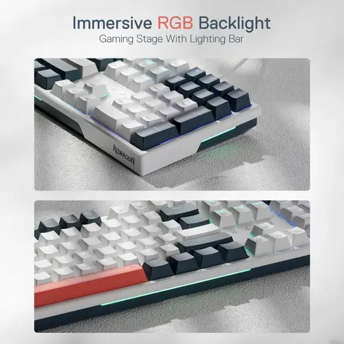 Imagen 2 del producto Teclado para juegos Redragon K668 RGB, teclado mecánico con cable de 108 teclas con 4 teclas de acceso adicionales, enchufe intercambiable en caliente mejorado, interruptor rojo