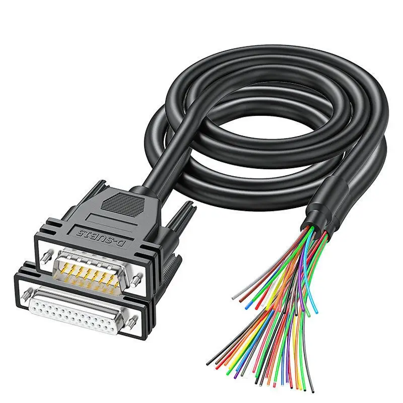 DB9 DB15 DB25 Plug with Connection Line Industrial 24AWG 9 15 25Pin Terminal Connector Cable RS232 Serial Cable D-SUB 9 pin M/F