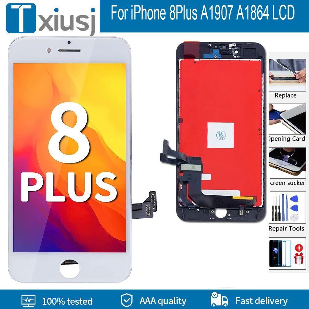 A+++ Quality Display For iPhone 8Plus A1907 A1864 LCD Display With 3D Touch Screen Digitizer For iPhone 8Plus LCD Replacement