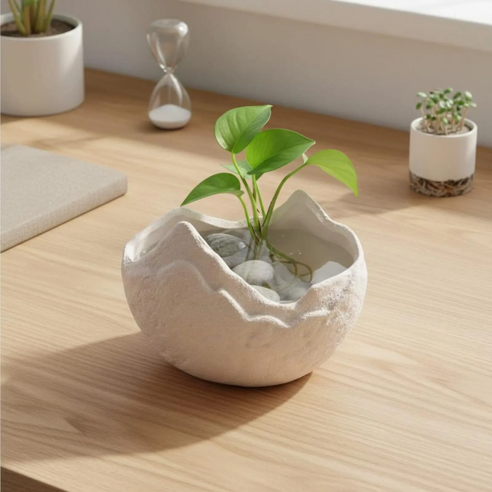 vaso-idroponico-facile-da-pulire-vaso-ovale-fioriera-in-ceramica-irregolare-superficie-lucida-ciotola-in-ceramica-effetto-guscio-d'uovo-lunga-durata