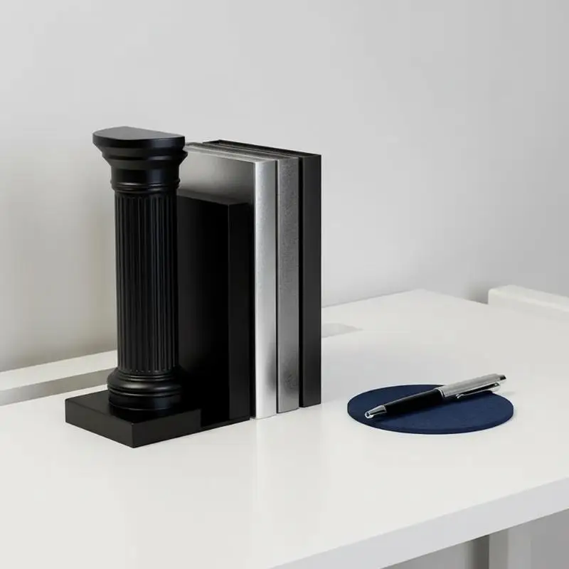 New 2pcs 3D Printed Column Bookends – Minimalist Book Stand, High-Quality Desktop Decor, Study Office Gift