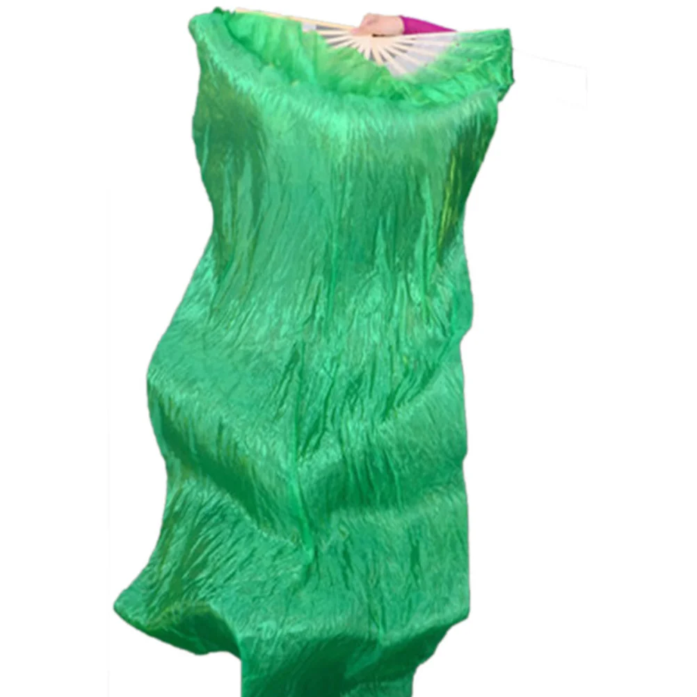 

Elegant Long Belly Dance Fan Imitated Silk Flexible Folding Fan for Women School Events Performance Competition Use