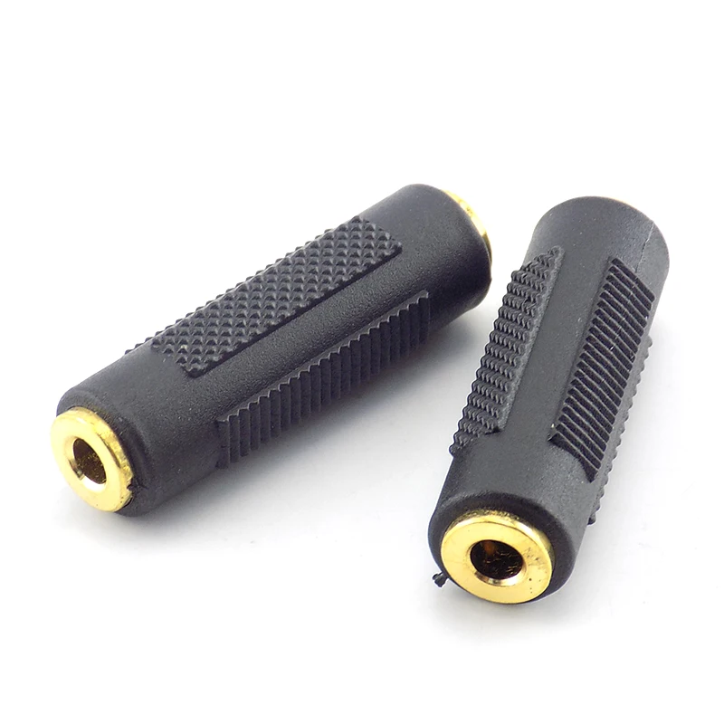 2pcs 3.5mm Female to Female Stereo Adapter Audio Jack Female Coupler Plug Connector Socket Gold Plated