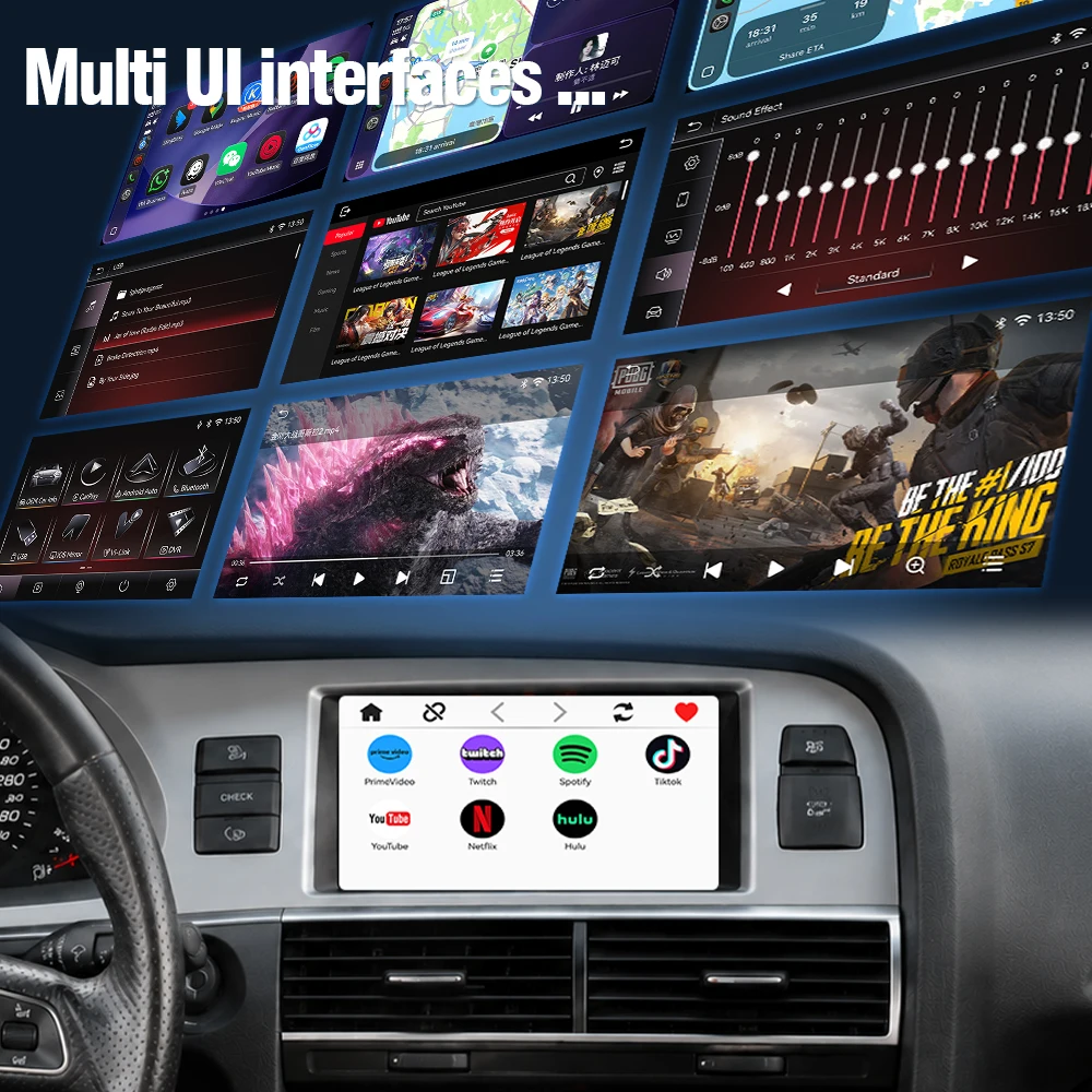 AUTOTOP Radio Multimedia para Auto Audi A6 C6 4F Q7 4L 2005-2015, Pantalla Táctil Suave de 7 Pulgadas con Linux, CarPlay Inalámbrico, Android Auto, Reproductor de Video Estéreo, Aplicación YouTube Integrada, DSP, Siri, Control del Volante, Navegación con AMI, AUX, Micrófono, Cable, Plug and Play 4