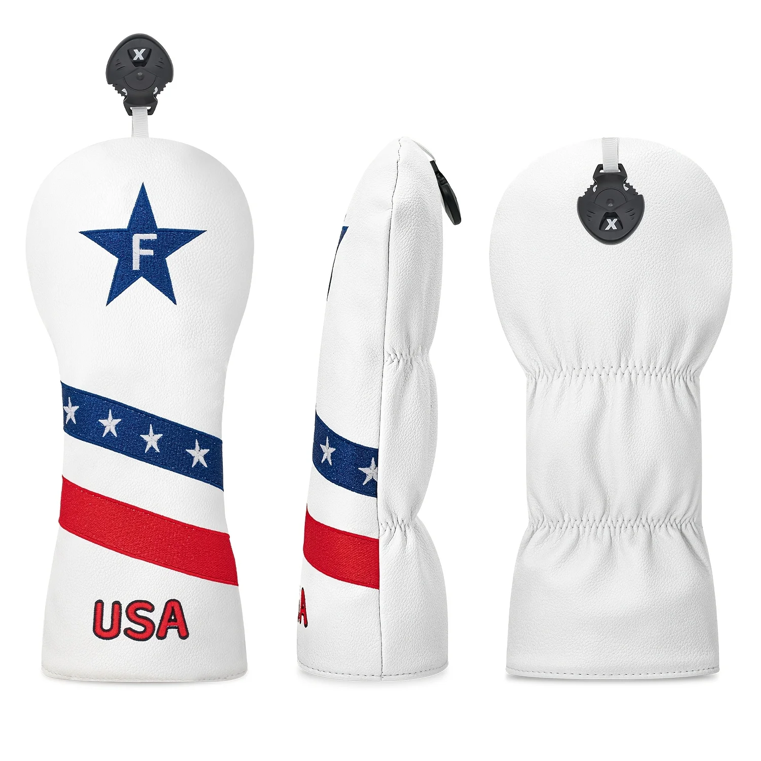 1pc/3pcs Driver/Fairway/Hybrid Golf Headcovers - Eagle And USA Elements Fun Design Style Golf Club Cover, image 5
