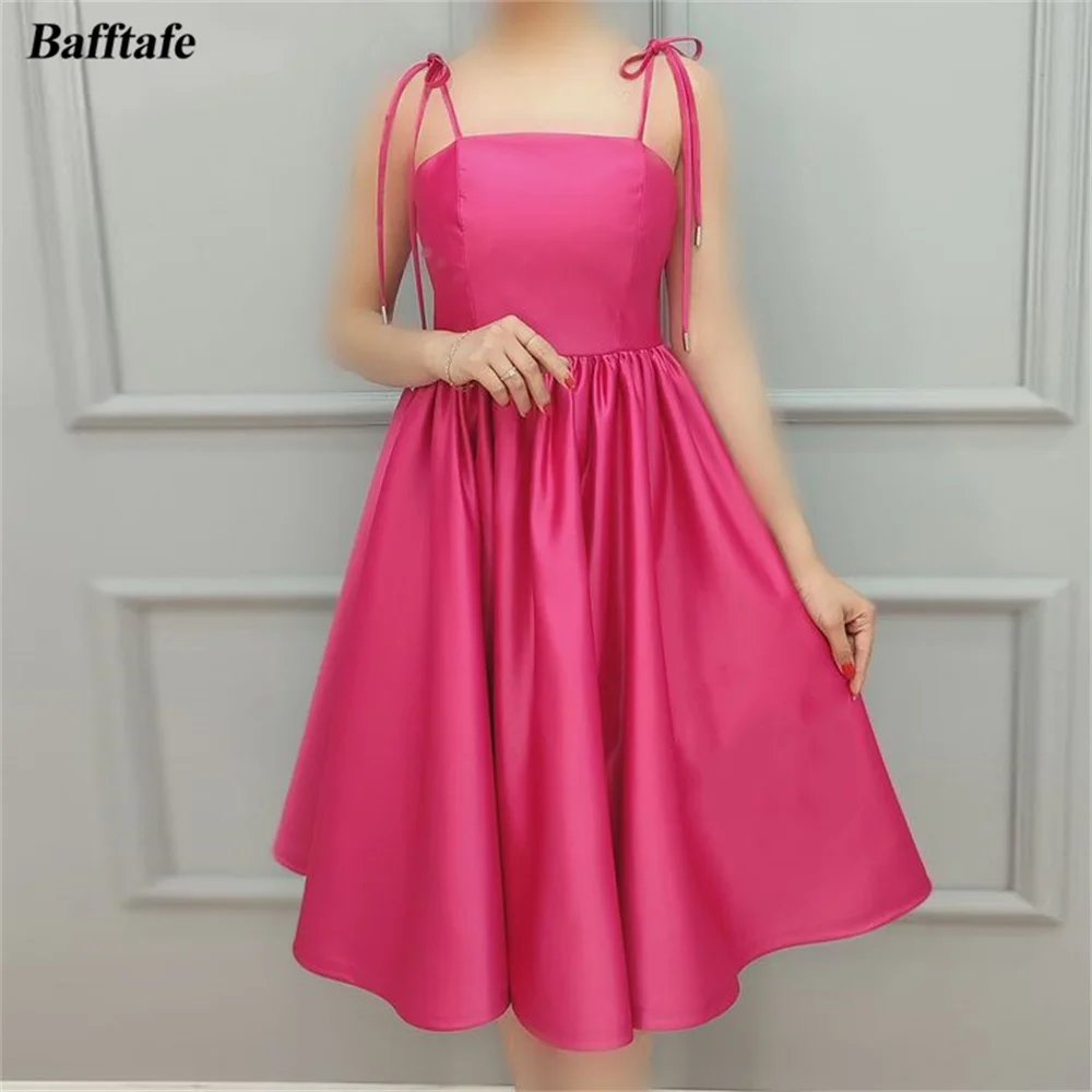 Bafftafe A Line Knee Length Short Formal Evening Dresses Customized Straps Lace Up Back Women Cocktail Dress Homecoming Gowns