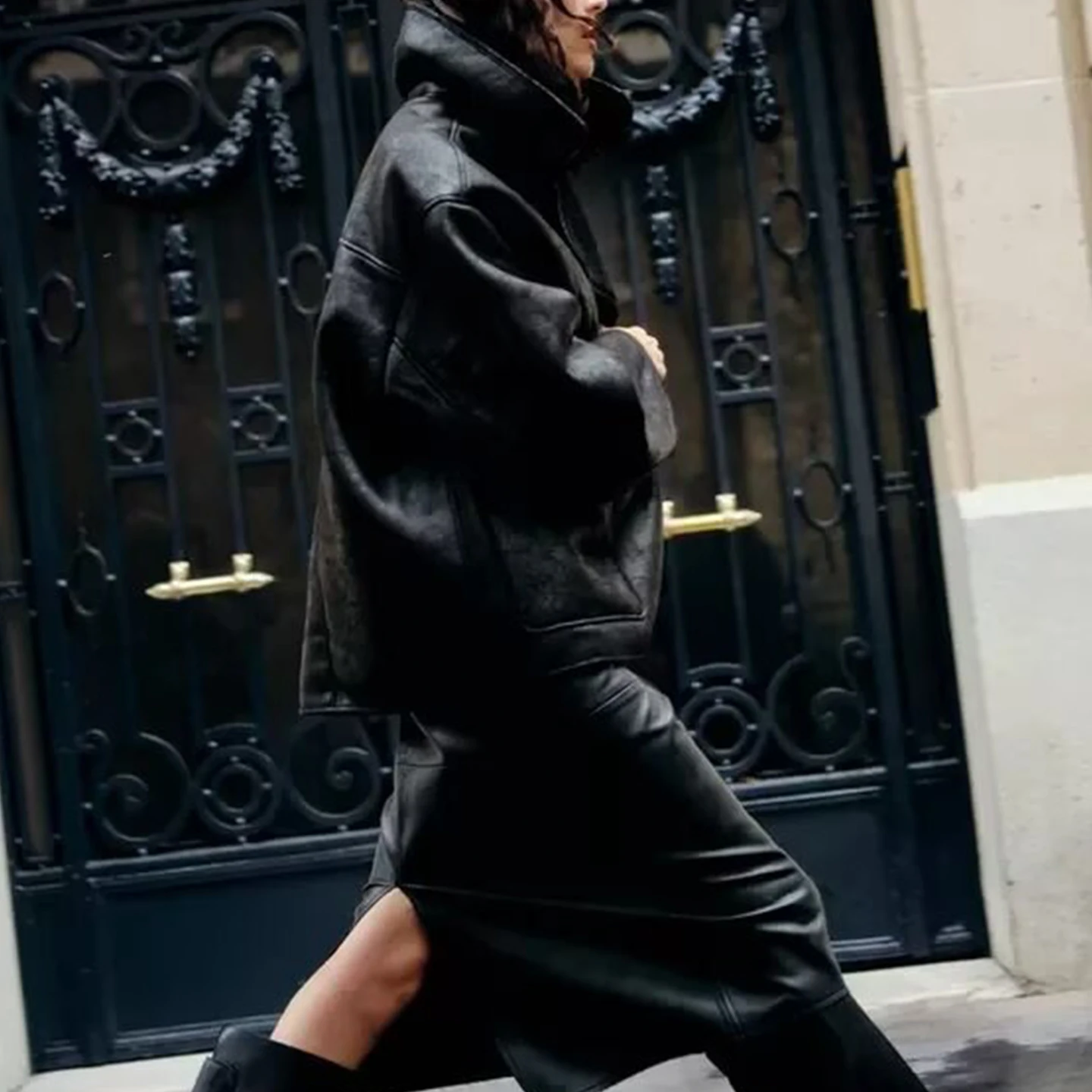 Z المرأة عادية Faionable نغمتين الجلود والفراء Inteated Personali ارتداء اليومي ربيع الخريف الموسمية طويلة Sve