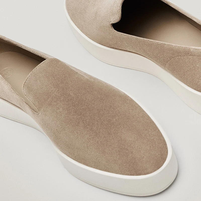 LINJER STRICKLIN New Lefu Shoes Fashion Simple Casual Shoes Women\'s Soft Leather Lazy Women\'s Women\'s Genuine leather shoes