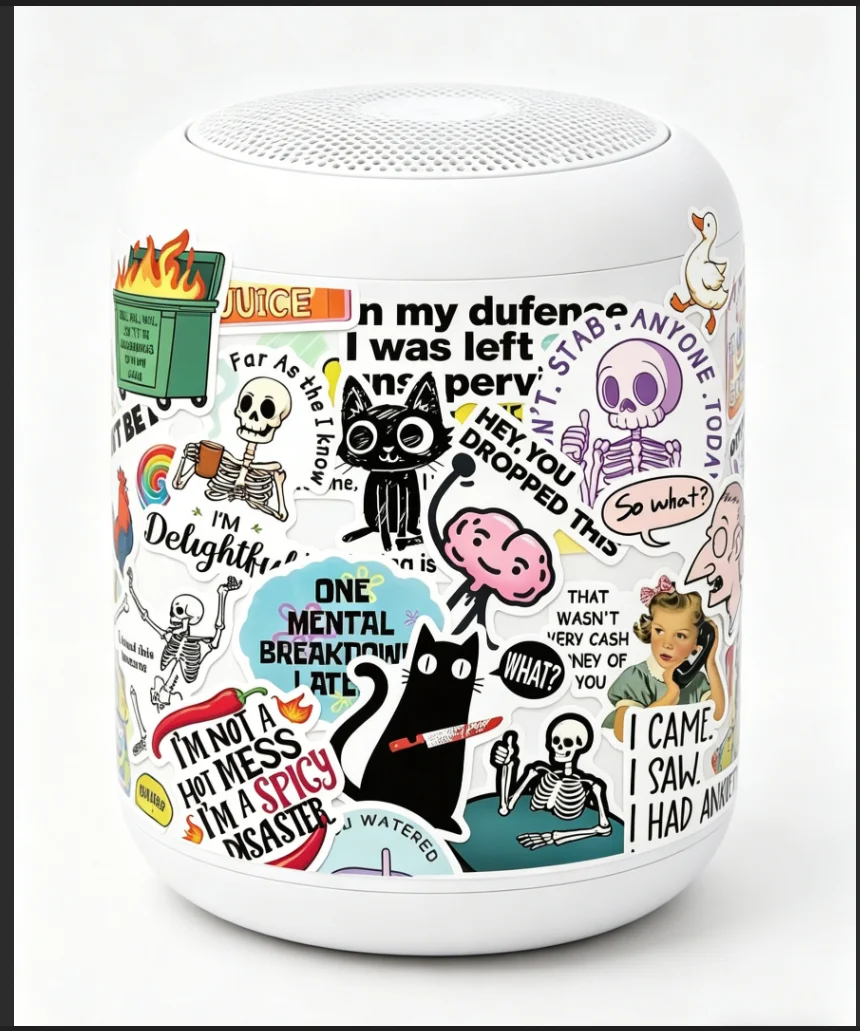 

50Pcs Snarky Cute Cartoon Stickers Aesthetic Decals For Laptop Phone Case Skateboard Guitar Suitcase Helmet DIY Décor