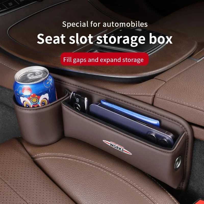 Car Seat Gap Crevice Storage Box Cup Holder For Mini WORKS Cooper One JCW F54 F55 F56 F57 F60 R50 R52 R53 R55 R56 R57 R58 R59 R6 - view 6