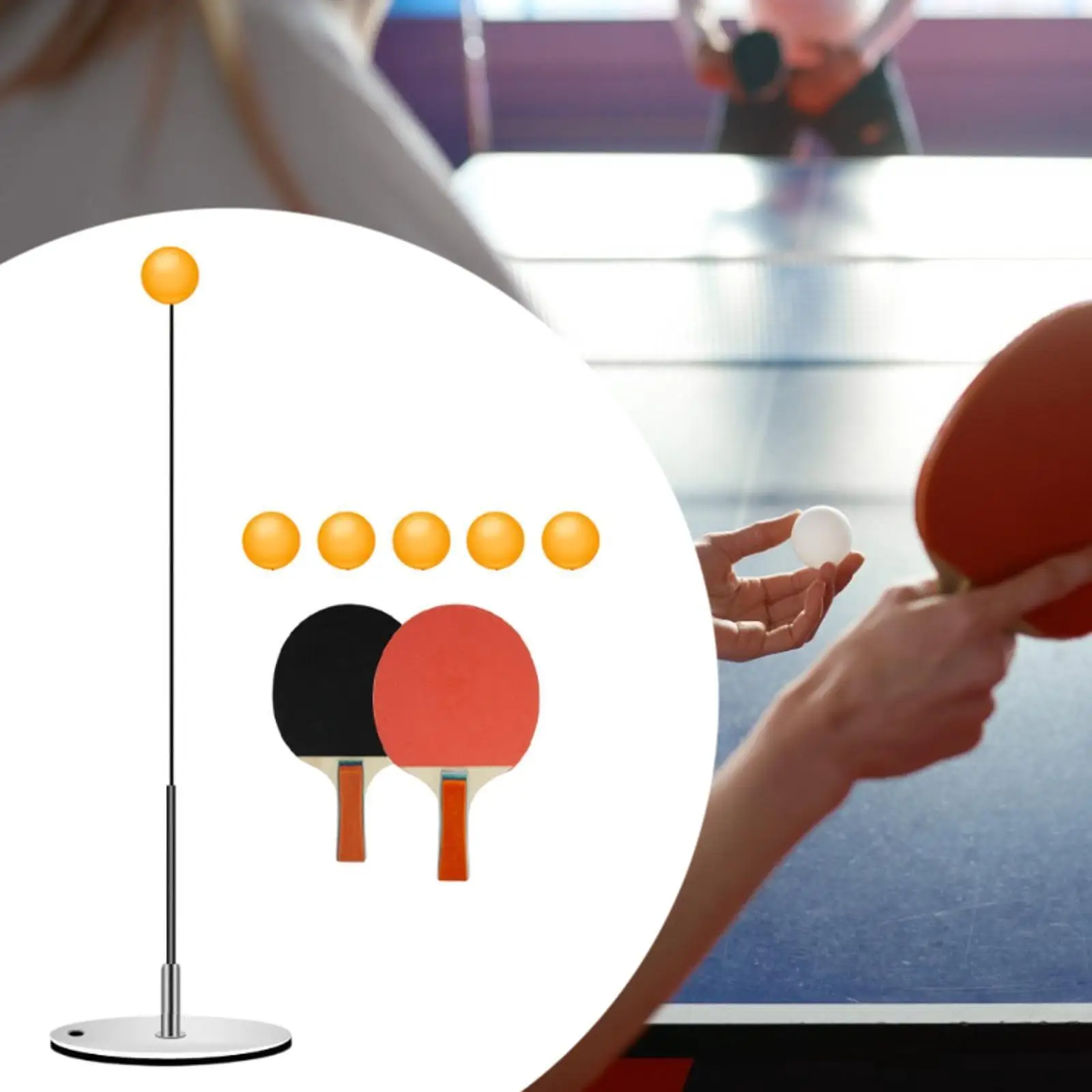 

Table Tennis Trainer Set Equipment Multifunctional Table Tennis Training Tool for Beginners to Professionals Kids Adults