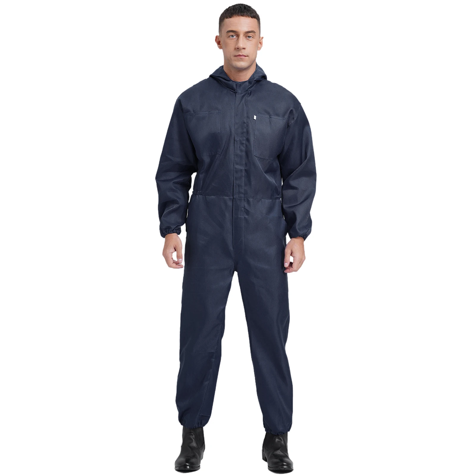 Men\'s Work Overalls One Piece Romper Mechanics Workwear Lightweight Jumpsuits Long Sleeve Dungarees Suits for Workshop Worker